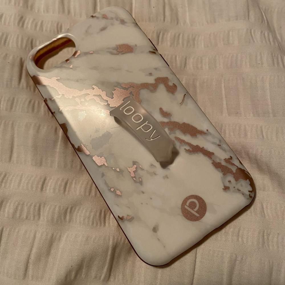 Rose Marble Metallic Loopy Case | iPhone 8